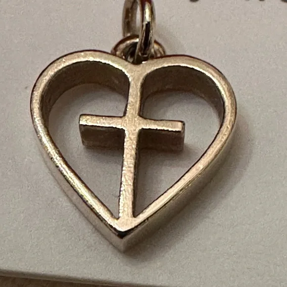Retired James Avery 14kt Gold I Love Jesus/Cross & Heart Charm - Bag,Box & Pouch - Picture 4 of 9